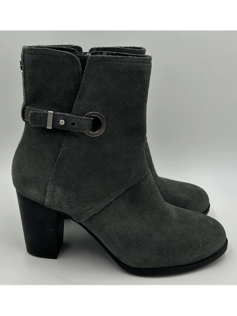 Koolaburra by Ugg Samiah Stacked Suede Heel Booties Style 1105866 Gray Size 7 US